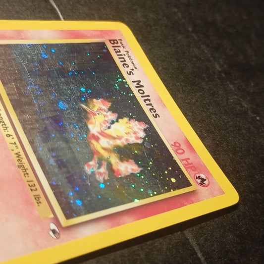 Carta Pokémon Blaine's Moltres 1/132 Gym Heroes Holo ENG Swirl EX