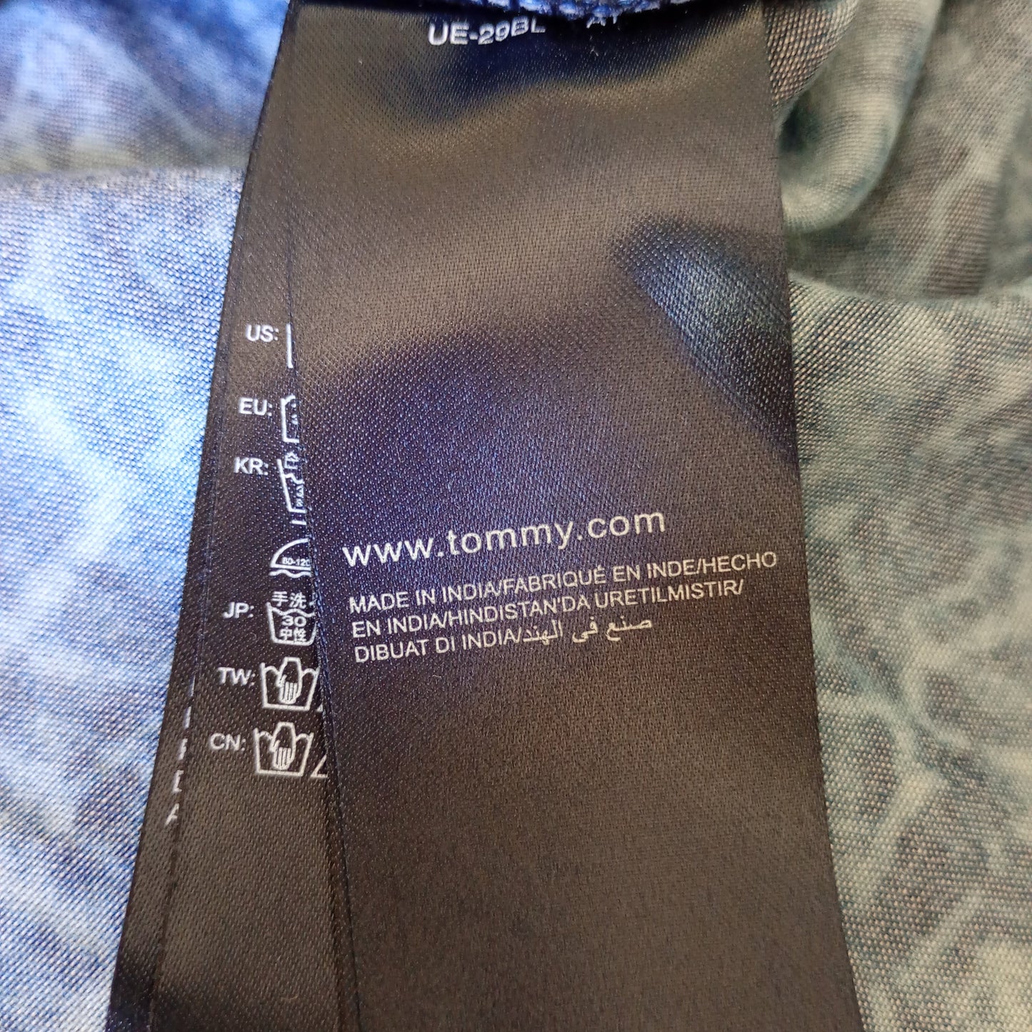 Camicia Jeans Tommy Hilfiger Denim Donna Acid Wash Stelle Borchie Taglia XS