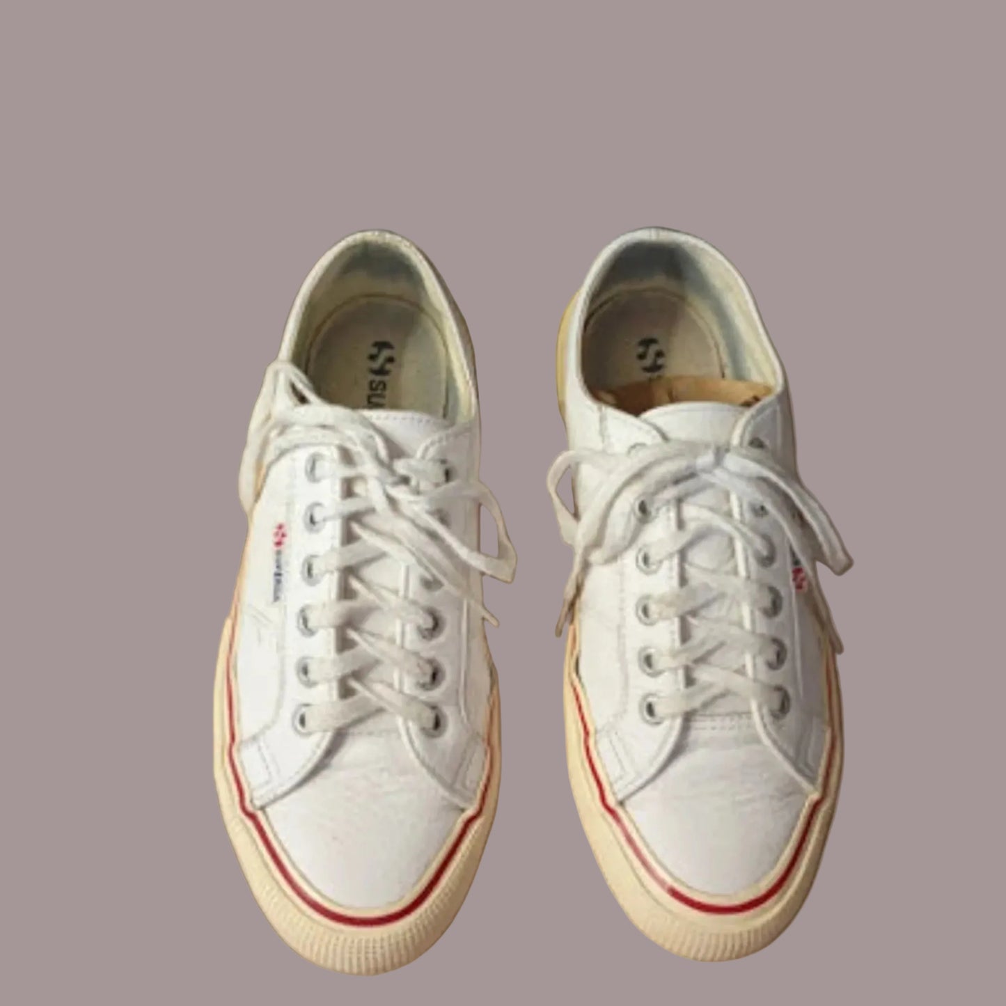 Sneakers Superga Pelle Bianca Numero 41 Unisex Vintage Classiche