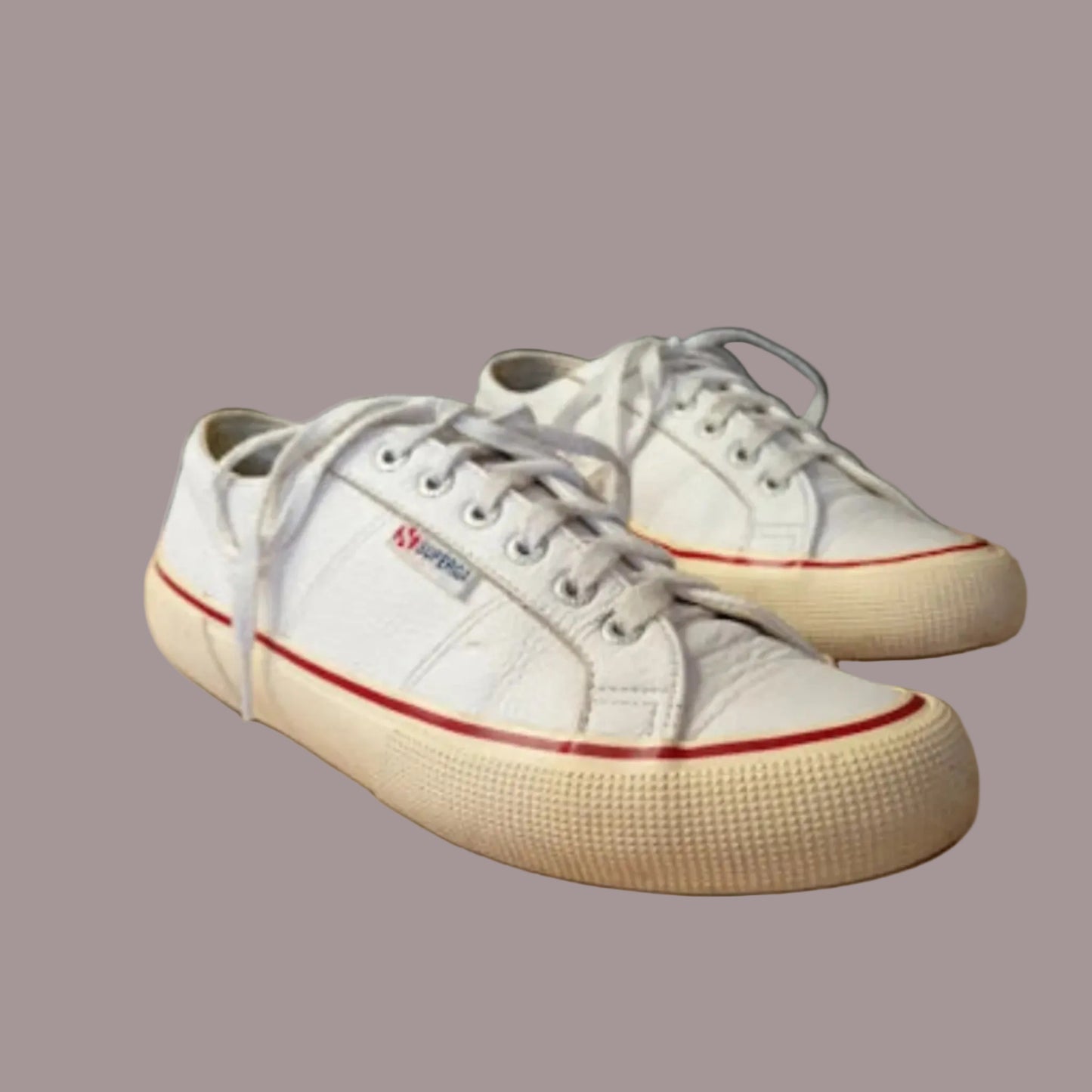 Sneakers Superga Pelle Bianca Numero 41 Unisex Vintage Classiche
