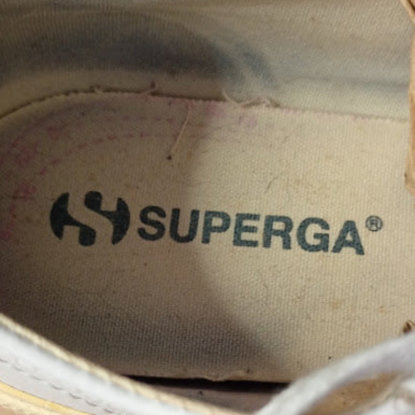 Sneakers Superga Pelle Bianca Numero 41 Unisex Vintage Classiche