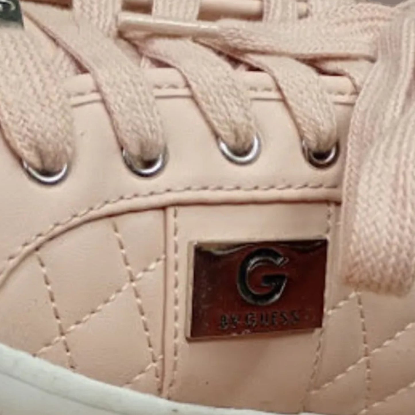 Sneakers G by Guess Rosa Trapuntate Logo Argento Donna Nuove Taglia 39 EU