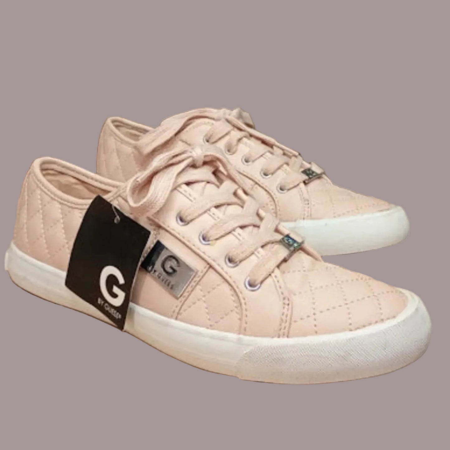Sneakers G by Guess Rosa Trapuntate Logo Argento Donna Nuove Taglia 39 EU