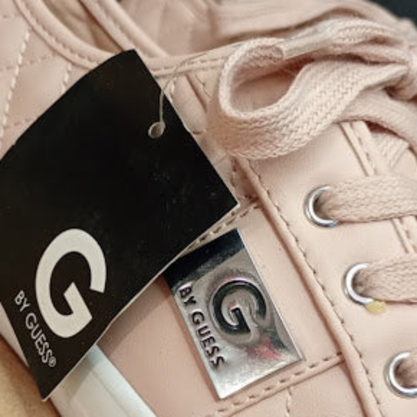 Sneakers G by Guess Rosa Trapuntate Logo Argento Donna Nuove Taglia 39 EU