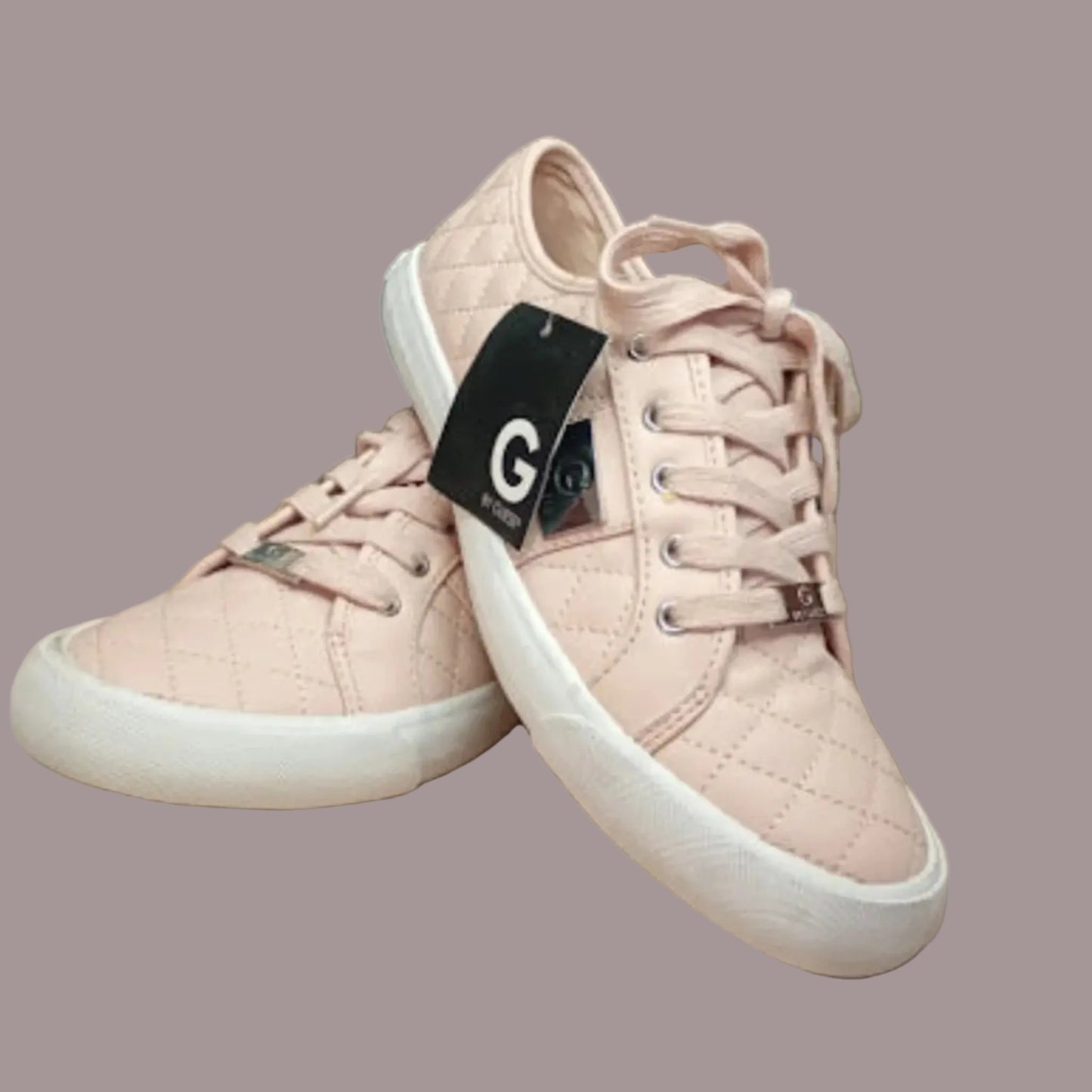 Sneakers G by Guess Rosa Trapuntate Logo Argento Donna Nuove Taglia 39 EU