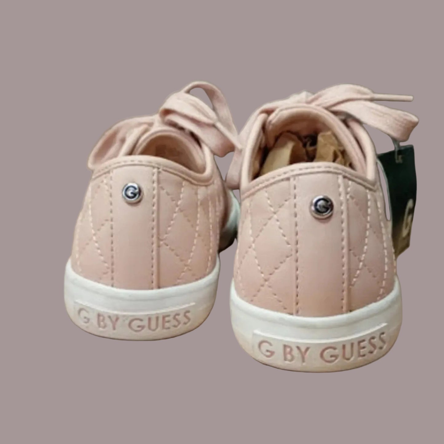 Sneakers G by Guess Rosa Trapuntate Logo Argento Donna Nuove Taglia 39 EU