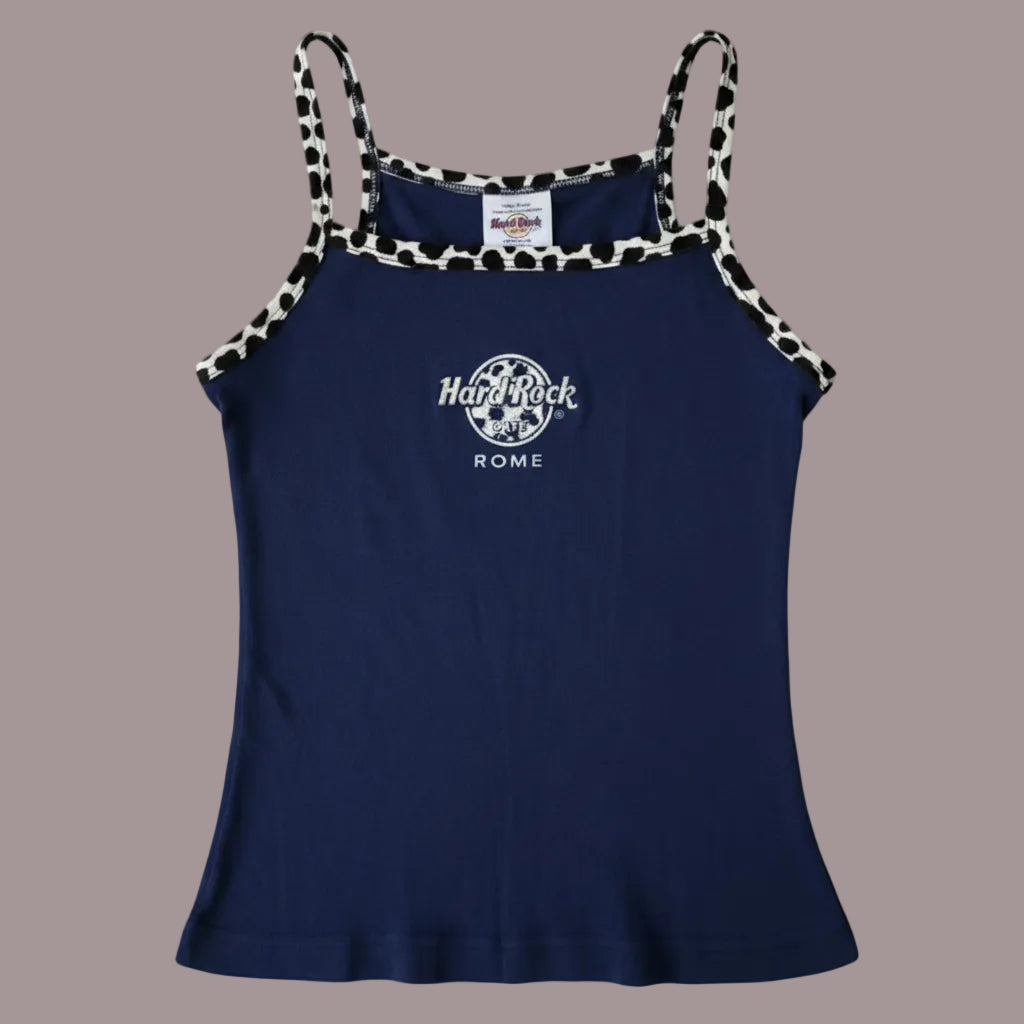 Canotta Hard Rock Cafe Roma Vintage Marrone Animalier Donna Taglia S
