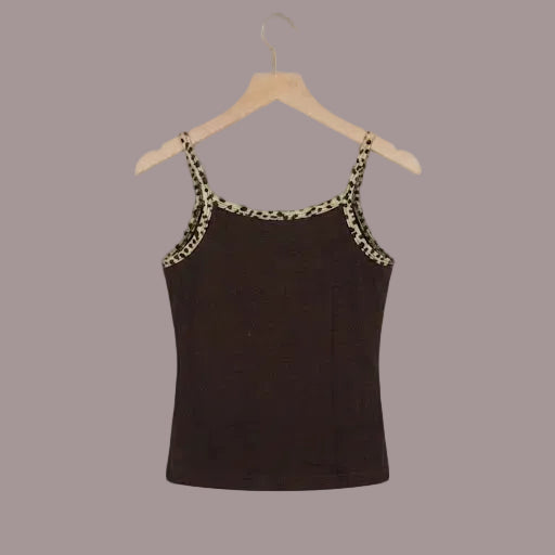 Canotta Hard Rock Cafe Roma Vintage Marrone Animalier Donna Taglia S