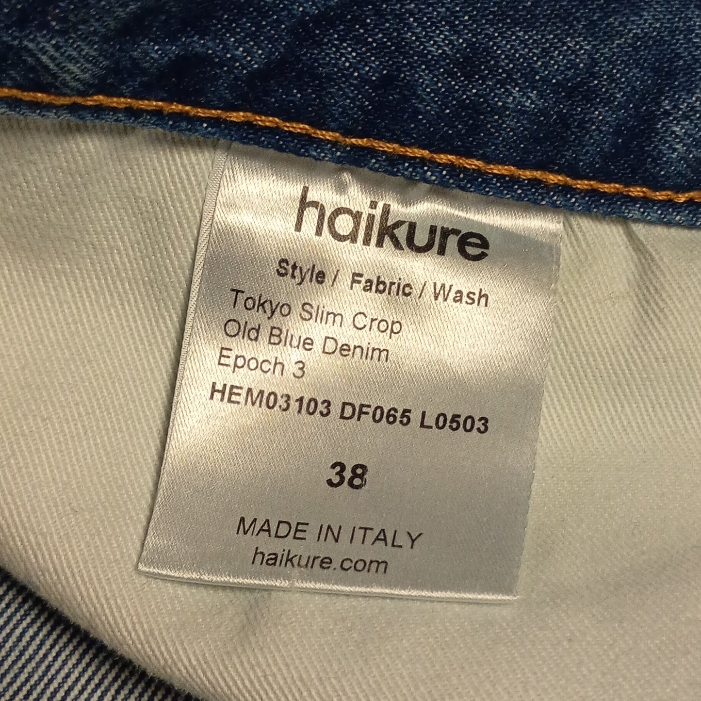 Jeans Haikure Tokyo Slim Crop 38 Uomo Blu Denim Giapponese Made in Italy