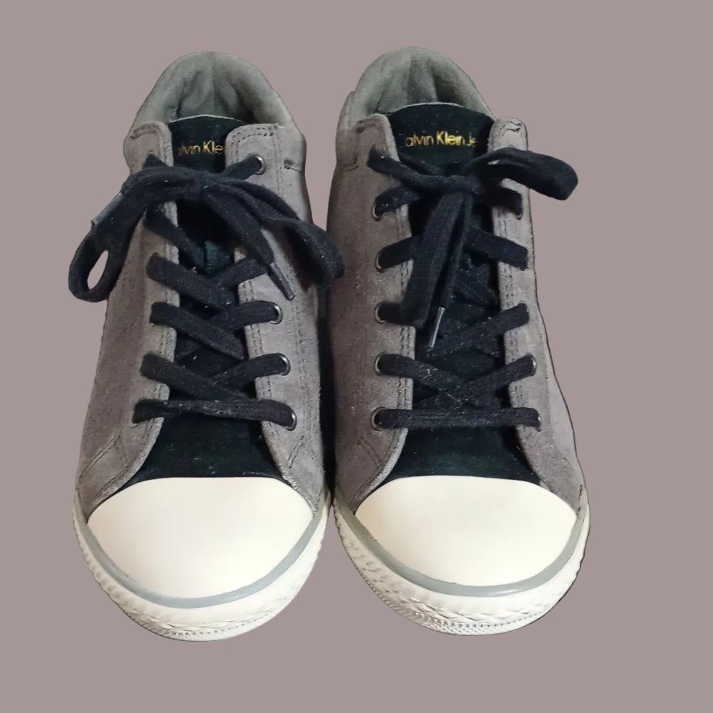 Sneaker Calvin Klein Jeans Zeppa Camoscio Grigio Taglia 39 Ottime Condizioni
