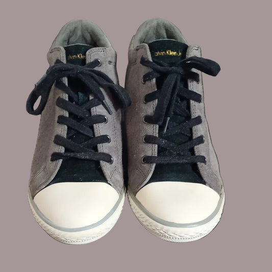 Sneaker Calvin Klein Jeans Zeppa Camoscio Grigio Taglia 39 Ottime Condizioni