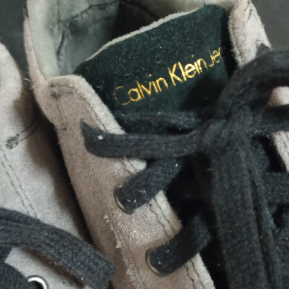 Sneaker Calvin Klein Jeans Zeppa Camoscio Grigio Taglia 39 Ottime Condizioni