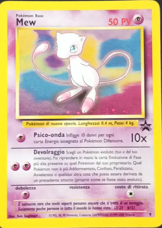 Carta Pokémon Mew Promo 9 Holo Italiana Vintage Wizards