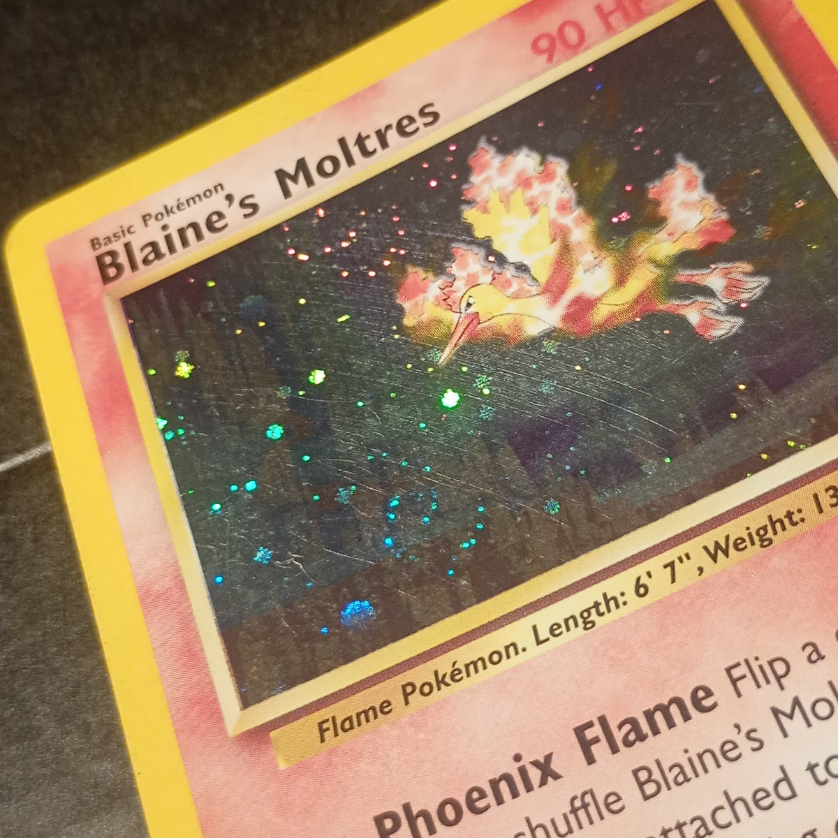 Carta Pokémon Blaine's Moltres 1/132 Gym Heroes Holo ENG Swirl EX