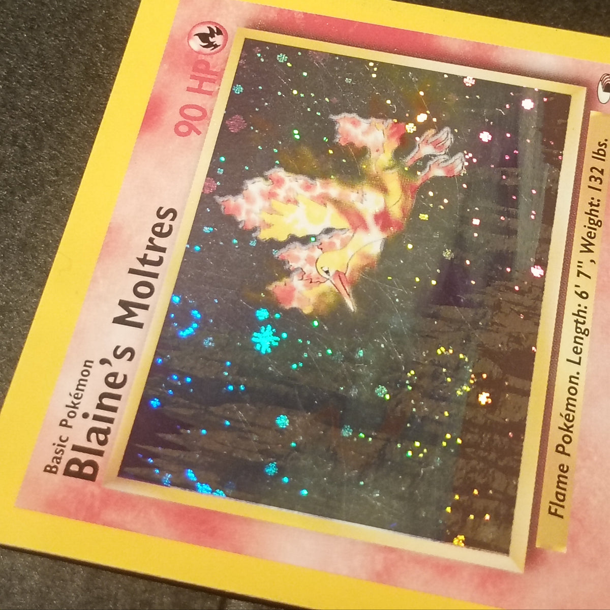 Carta Pokémon Blaine's Moltres 1/132 Gym Heroes Holo ENG Swirl EX