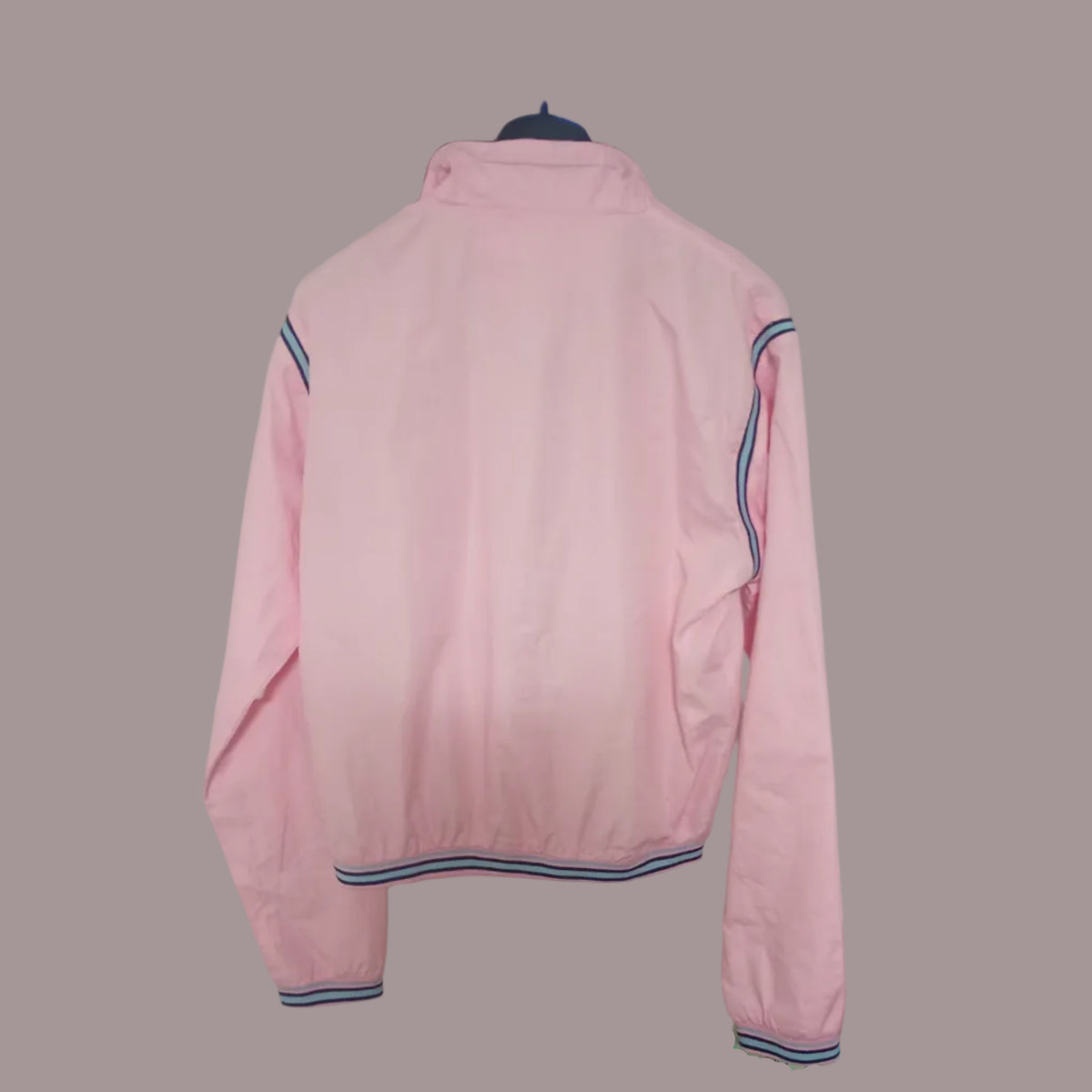 Giacca a Vento Donna Rosa Pastello Zip K-Way Y2K Sport Fodera Rete Windbreaker