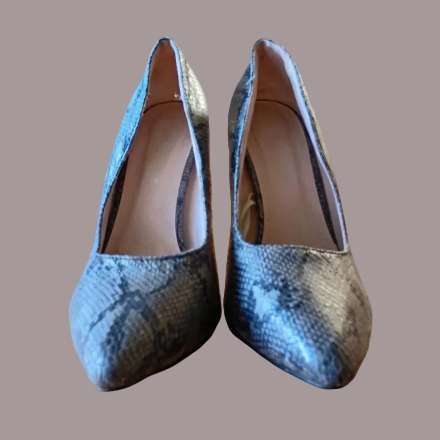 Décolleté a Punta Snake Print Blu Elettrico Tacco Spillo – Numero 39 – Usato