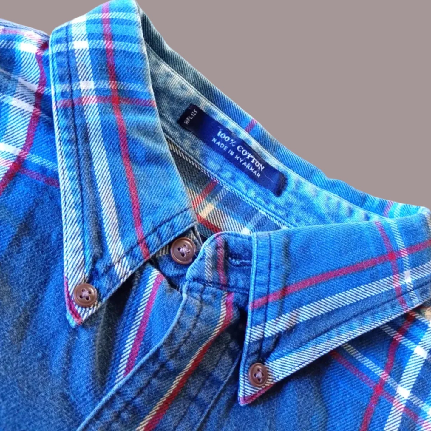 Chaps Ralph Lauren Camicia Flanella Tartan Blu – Taglia XL