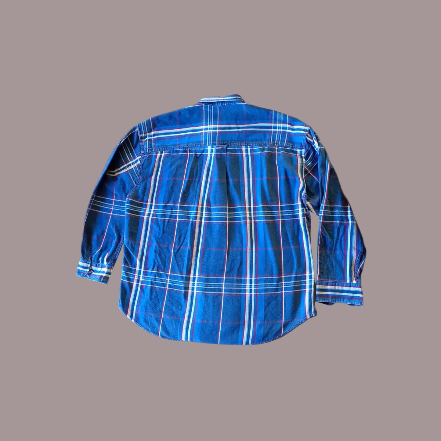 Chaps Ralph Lauren Camicia Flanella Tartan Blu – Taglia XL