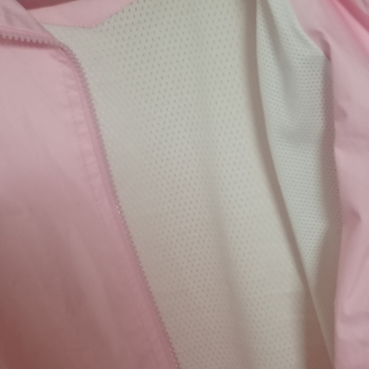 Giacca a Vento Donna Rosa Pastello Zip K-Way Y2K Sport Fodera Rete Windbreaker