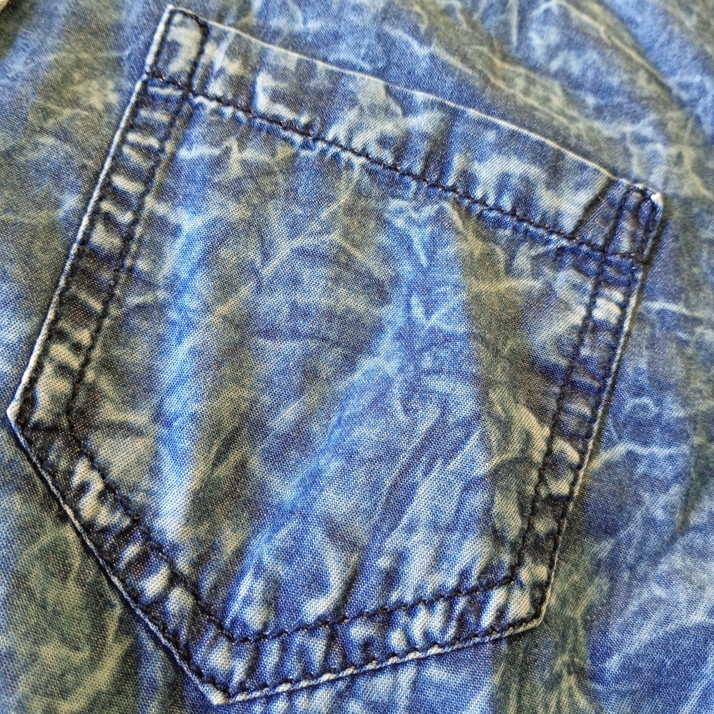 Camicia Jeans Tommy Hilfiger Denim Donna Acid Wash Stelle Borchie Taglia XS