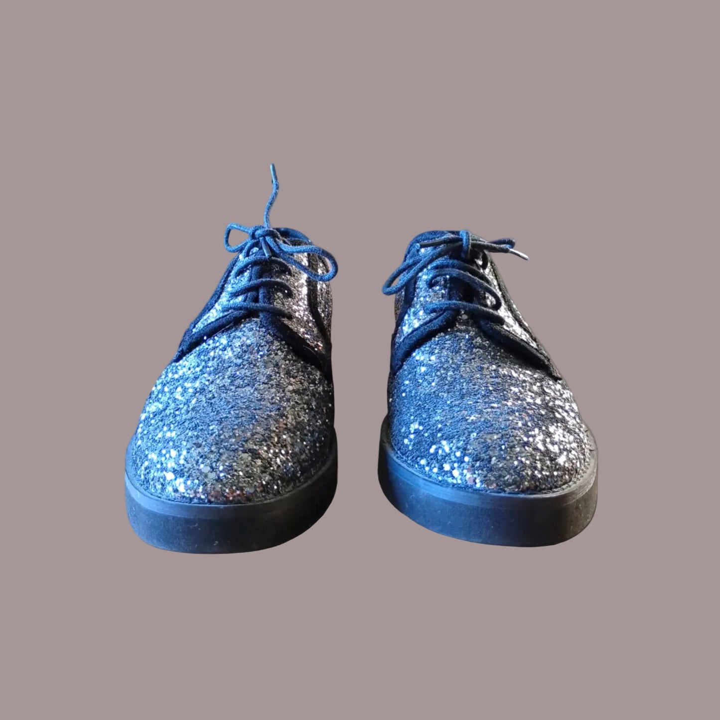Scarpe Derby Glitter Blu Multicolor con Lacci – Numero 39 – Usato