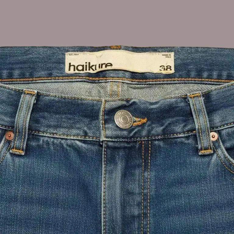 Jeans Haikure Tokyo Slim Crop 38 Uomo Blu Denim Giapponese Made in Italy