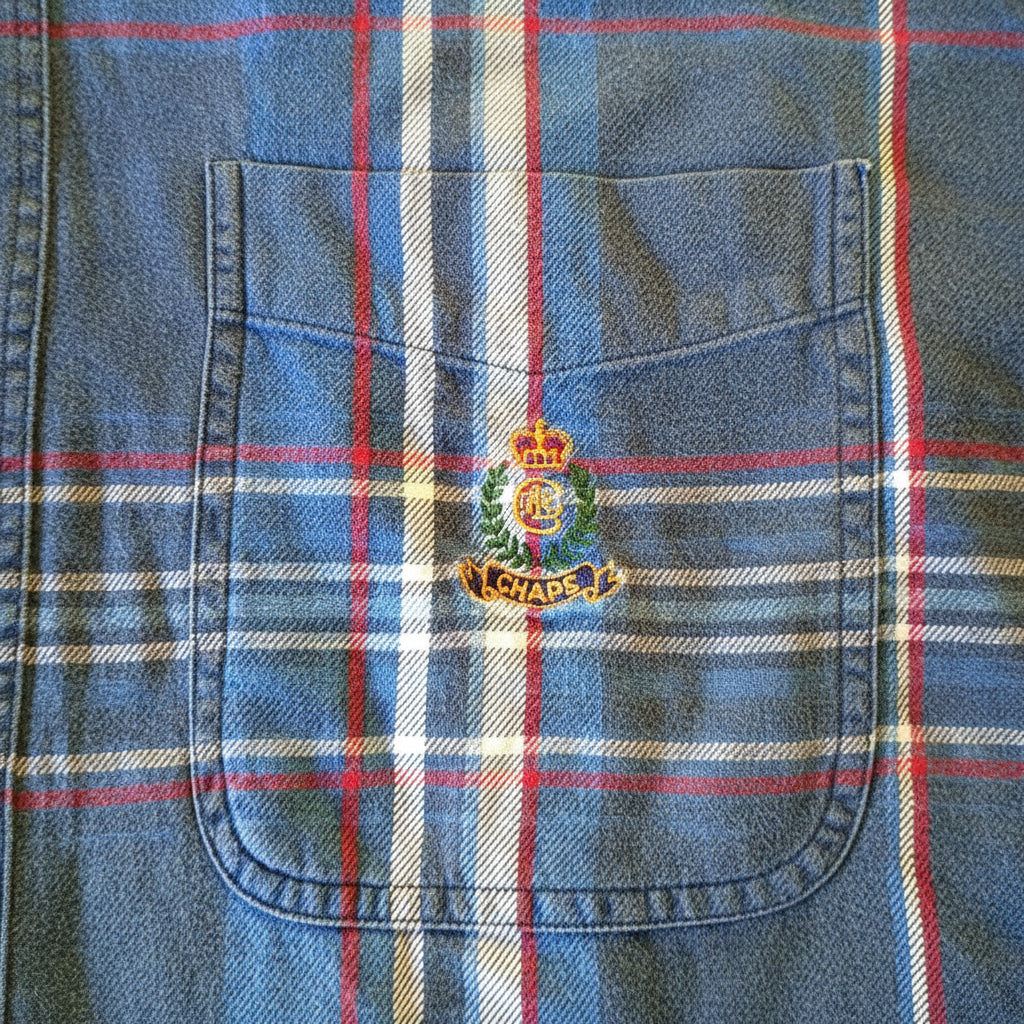 Chaps Ralph Lauren Camicia Flanella Tartan Blu – Taglia XL