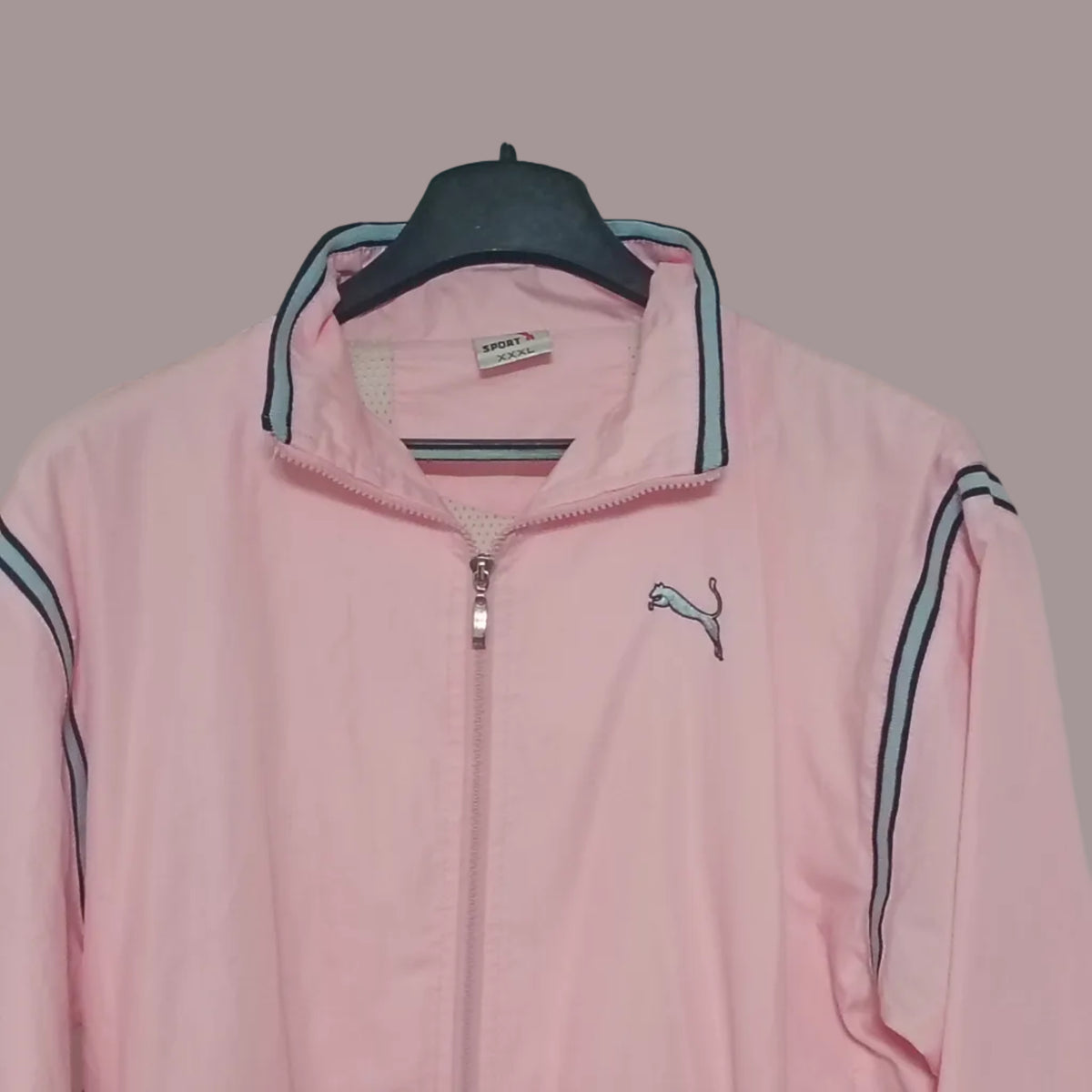 Giacca a Vento Donna Rosa Pastello Zip K-Way Y2K Sport Fodera Rete Windbreaker