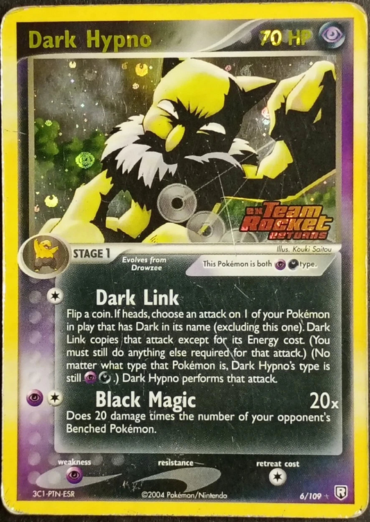 Pokémon Dark Hypno 6/109 Reverse Holo – EX Team Rocket Returns 2004 ENG Vintage