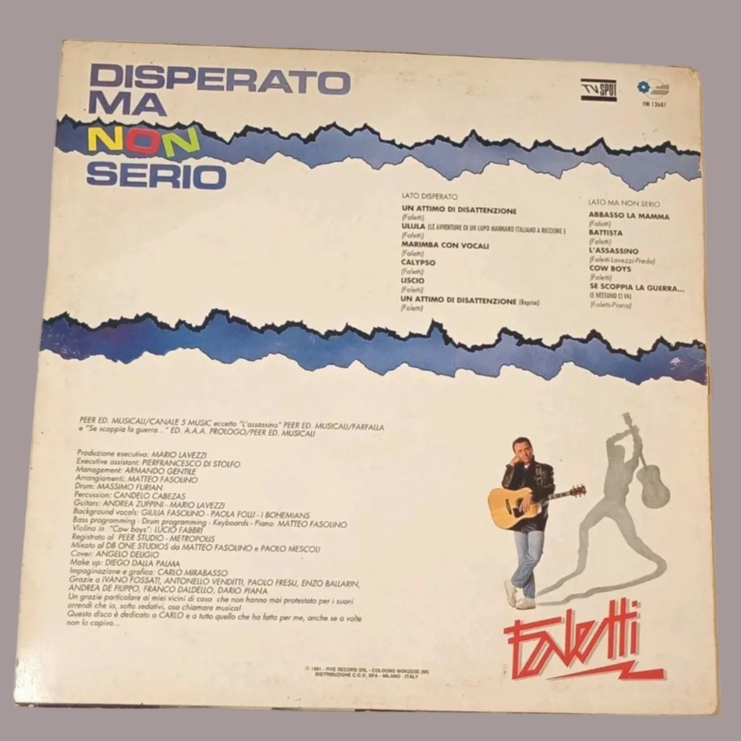 Vinile Giorgio Faletti - Disperato Ma Non Serio 1991 LP 33 Giri Five Record Pop