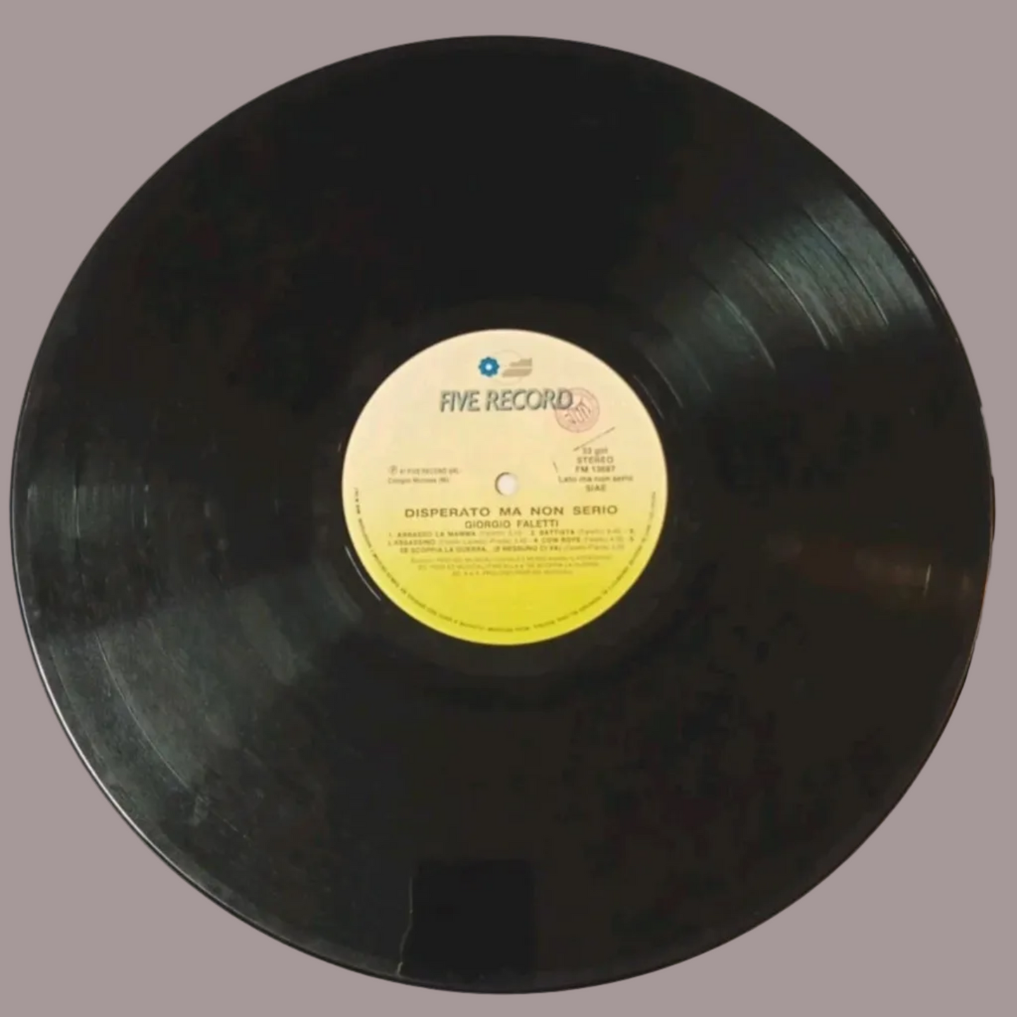 Vinile Giorgio Faletti - Disperato Ma Non Serio 1991 LP 33 Giri Five Record Pop