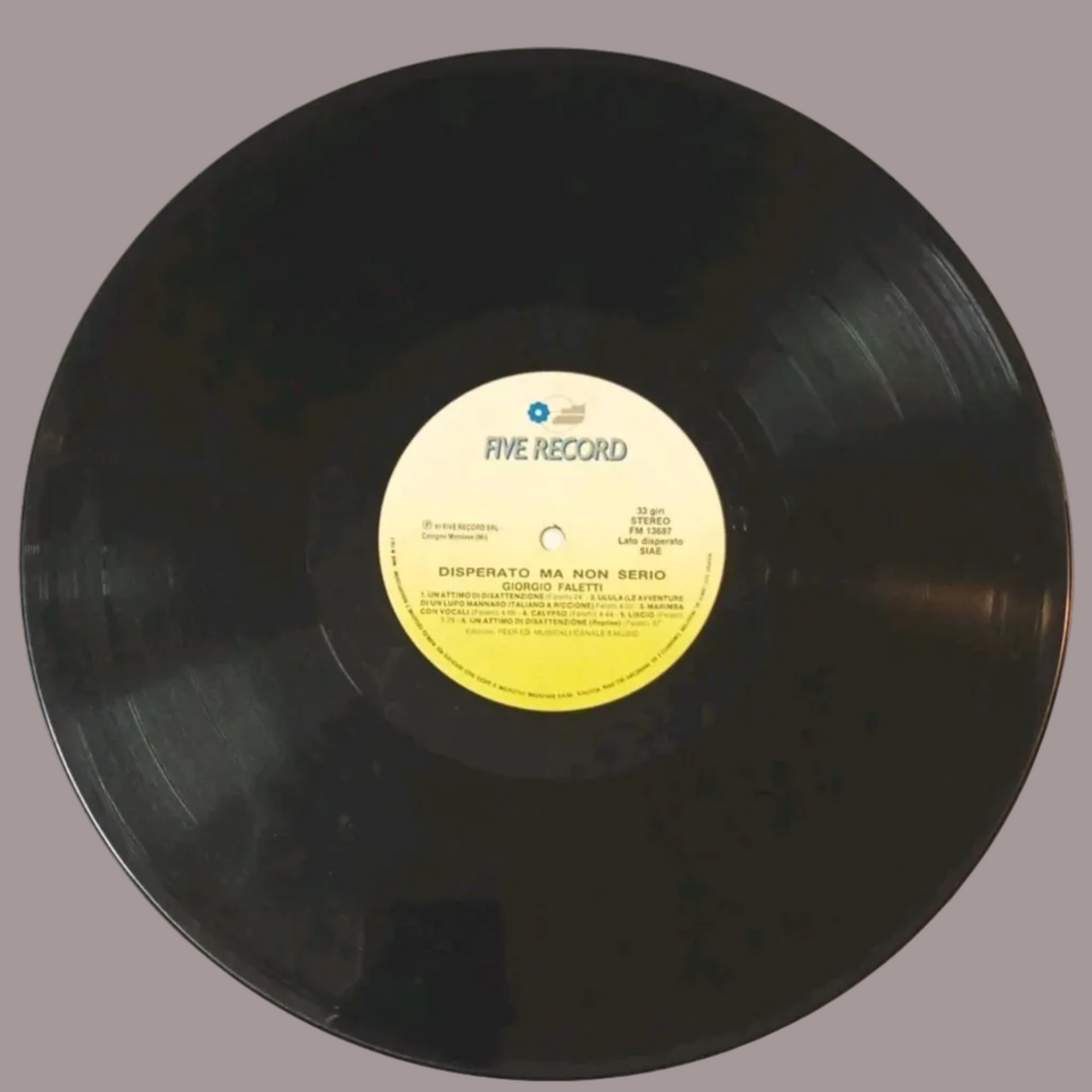 Vinile Giorgio Faletti - Disperato Ma Non Serio 1991 LP 33 Giri Five Record Pop