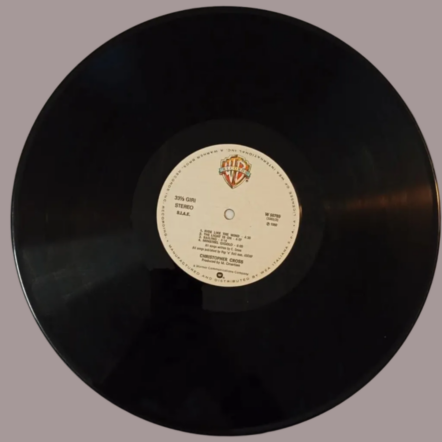 Vinile Christopher Cross 1979 LP 33 Giri Warner Bros Rock Ottime Condizioni